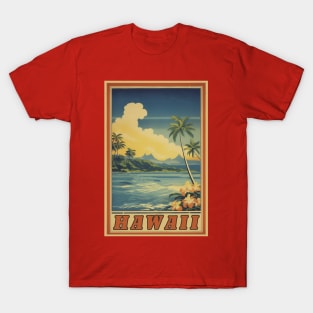 Hawaii Vintage Retro Travel Poster T-Shirt